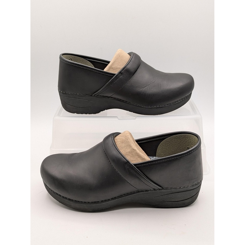 Dansko Shoes Womens Size 10.5 Black Leather XP 2.0 Clog Slip Resistant Workwear